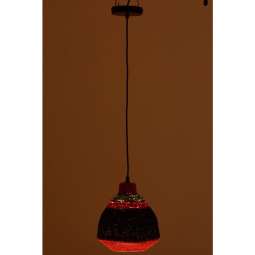 J-Line Hangende Lamp Strepen+Zigzag Onderkant Zeegras Mix