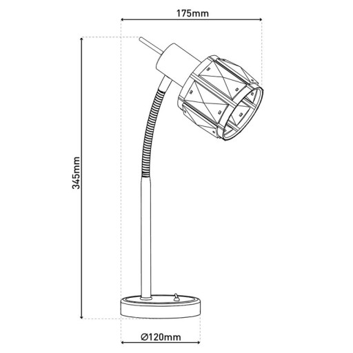 LED table lamp "Josefa", table lamp made of metal and glass in stainless steel optics, with E14 version Filament lamp included, light for living room, dining room, hallway or hallway 34.5 x 17.5 cm