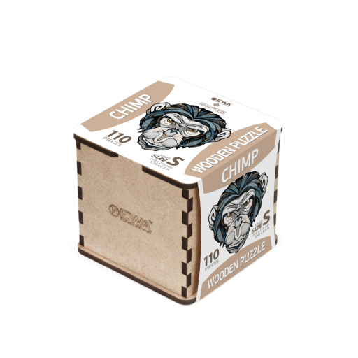 Eco Wood Art (EWA), Houten Legpuzzel Chimp/Chimpansee, Size S, 3557, 21,8x21,6x0,4cm
