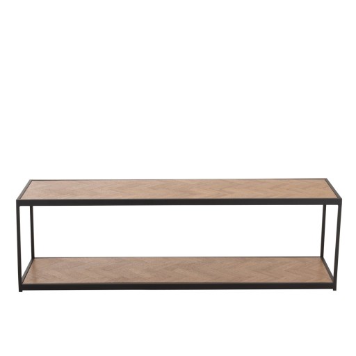 J-Line salontafel Zigzag Rechthoek - hout/metaal - naturel/zwart