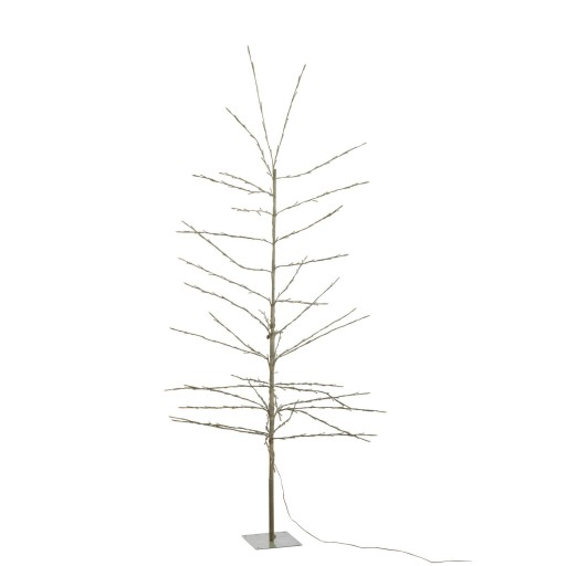 J-Line Kerstboom Kaal+ Led Metaal Wit