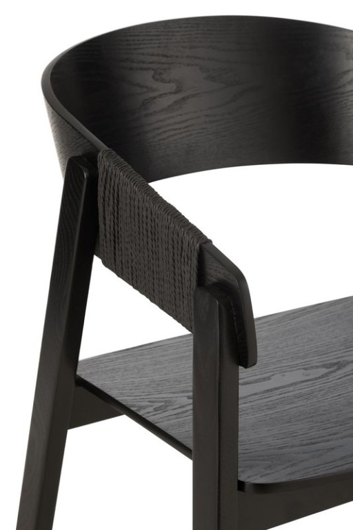 J-Line Chair Naga Ash Wood/Rope Black