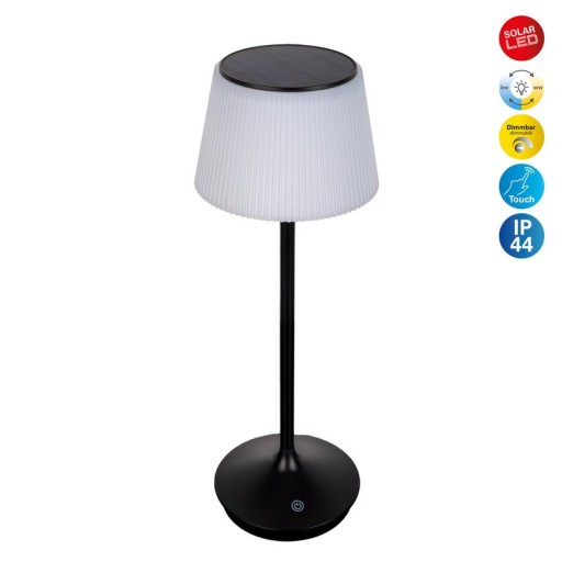 LED Leuchte "EMMI" für Außen und Innen, Tischlampe aus Metall und Kunststoff , mit fest verbauten LEDs, LED Tischlampe für Balkon, Terrasse, Garten, Wohnzimmer, Wintergarten, ca. 38 cm hoch