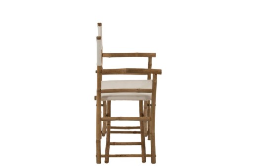 J-Line chair Director Foldable - bamboo/textile - white
