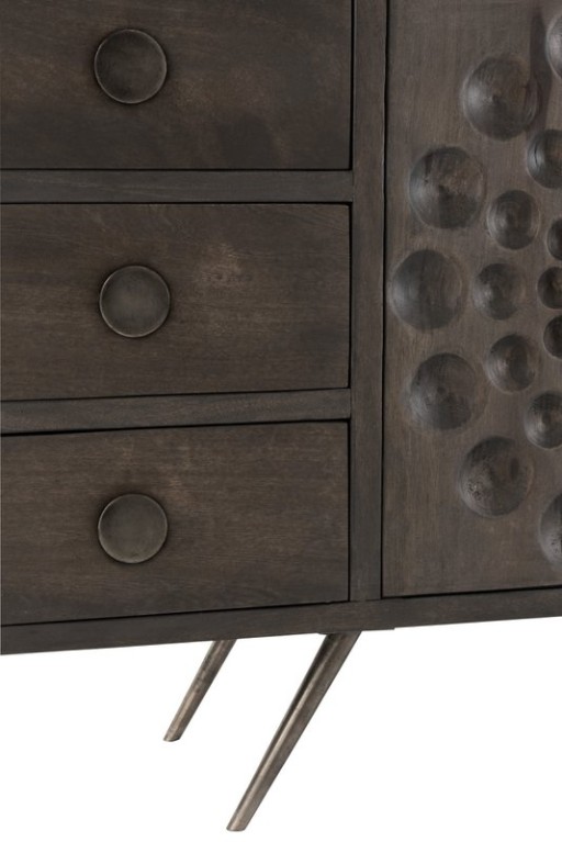 J-line cabinet Low Ethnic 2 doors + 6 drawers - wood - brown