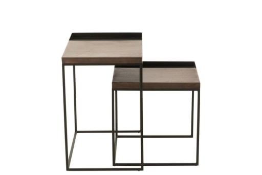 J-Line side table - metal - bronze/black