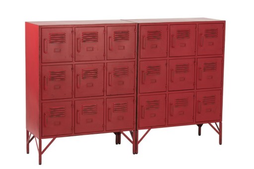 J-Line Cabinet 9 Drawers Metal Red