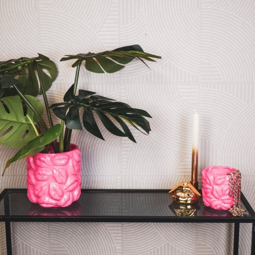 Pot - Kisses - Ceramics - Neon Pink - 17,5x17,5x17,5cm