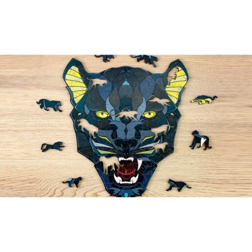 Eco Wood Art (EWA) Houten Legpuzzel Panter/ Panther Size S, 1843, 19,3x21,4x0,5cm