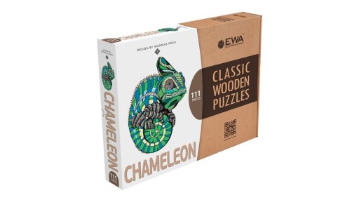 Eco Wood Art Wooden Jigsaw Puzzle, Chameleon/ Chameleon, 1195, 37x28x0.5cm Cardboard box