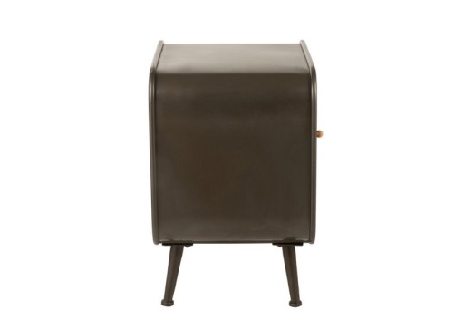 J-Line side table 1 drawer - metal/wood - black/natural