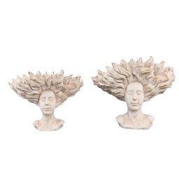 Kimbere Cream Cement Face Shaped Statue Hair S
