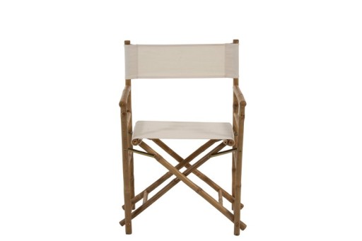 J-Line chair Director Foldable - bamboo/textile - white