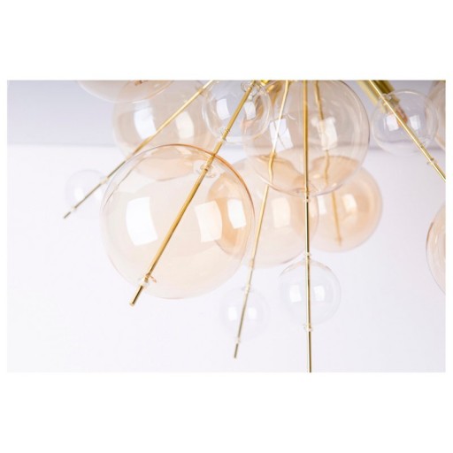 Deckenleuchte "EXPLOSION" amber aus Metall und Glas, G9 Fassungen, Deckenlampe für Esszimmer, Wohnzimmer, Diele oder Büro, Ø57 cm