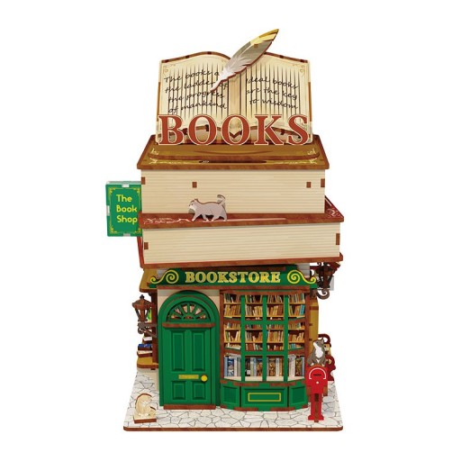 Tonecheer, DIY 3D Houten Puzzel, Desk Bin, Time Bookstore, TQ187,15x14x24cm