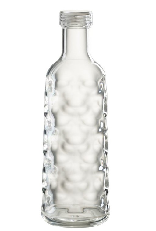 J-Line bottle Hammered in gift box - plastic - transparent