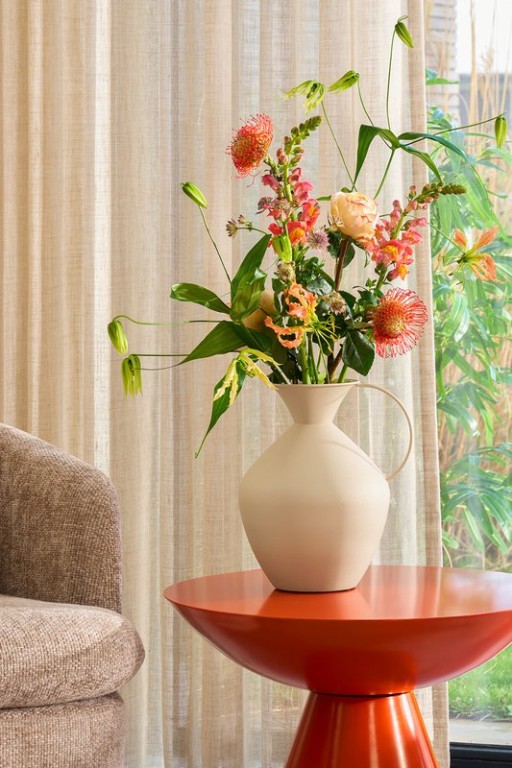 Celise side table - H44 x Ø59 cm - Metal - Orange