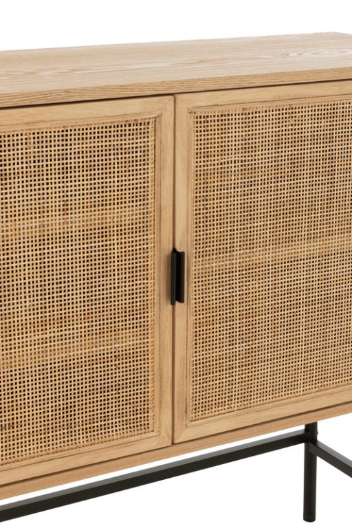 J-Line Cabinet Square MDF/Metal Naturel/Black Small