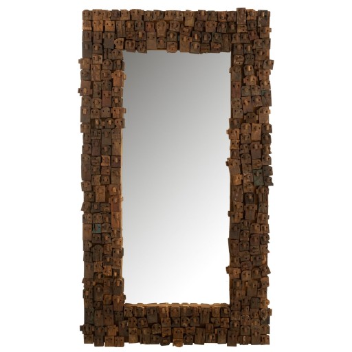 J-Line spiegel Syma - hout/glas - naturel - large - 100 x 180 cm