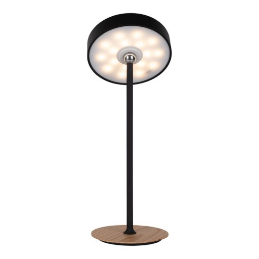 LED battery table lamp magnetic for outside and inside, made of metal and plastic in black, 36 cm high