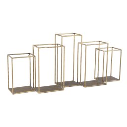 Rumpa Gold Iron Wall Rack Rectangle Open Boxes