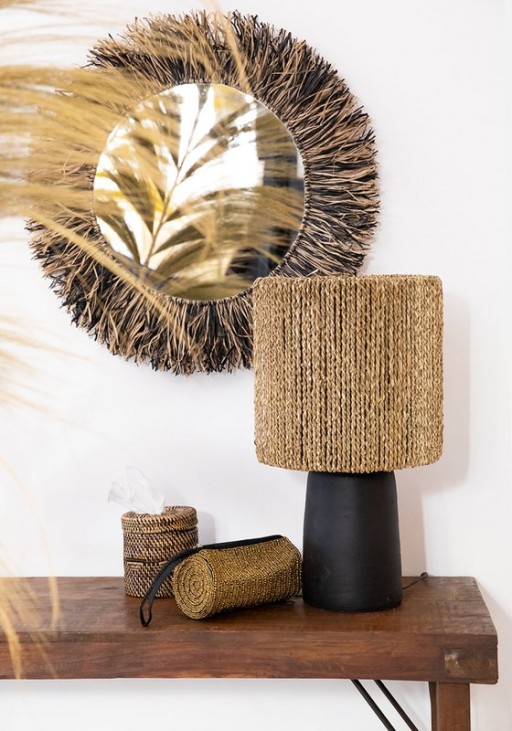 The Chalki Table Lamp - Black Natural