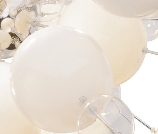 Pendant lamp "explosion" white made of metal and glass, G9 versions, for dining room, living room, hallway or office, hanging lamp Øca 65 cm