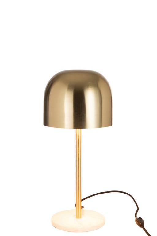 J-Line Tafellamp Queen | Flowerpot Lamp | Metaal/Marmer - Goud