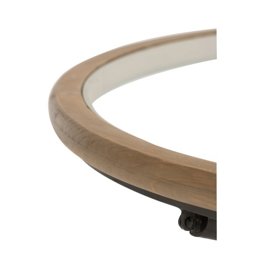 J-Line salontafel Rond - hout/glas - bruin - large