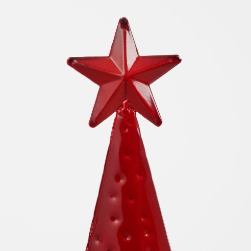 Decoratie Kerstboom - L18 x B9 x H91 cm - IJzer - Rood
