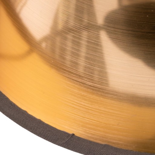 2-seater wall and ceiling lamp "Maron" made of metal-satin-matt with fabric umbrellas in brown, with E14 socket, lamp for living room, dining room, hallway and office, 46 x 12 cm