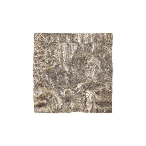 Eogan Gold Casted Alu Wall Panel Rough Square | Handgemaakt Aluminium Kunstpaneel 50x50 cm - Product afbeelding