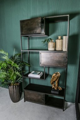 Duana Playful Rusty Black Iron High Cabinet