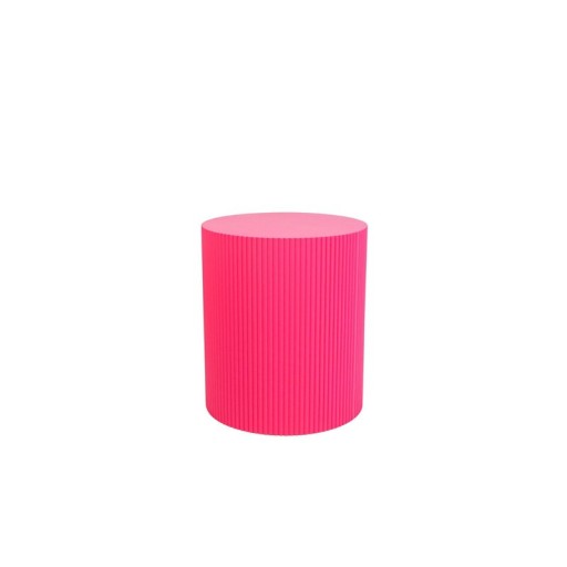 Side Table - Cylinder- MDF - Neon Pink - 39x39x45cm