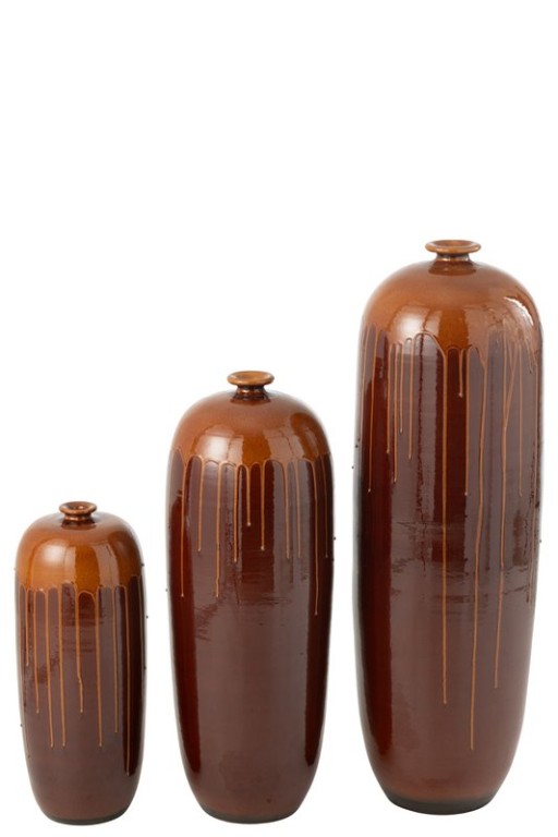 J -Line Vase Lee Shiny - Terra - Brown/Orange - Large - 95 cm high