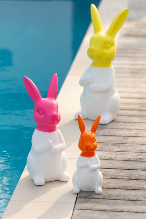 J-Line Set Of 3 Rabbits Outside MGO White/Orange