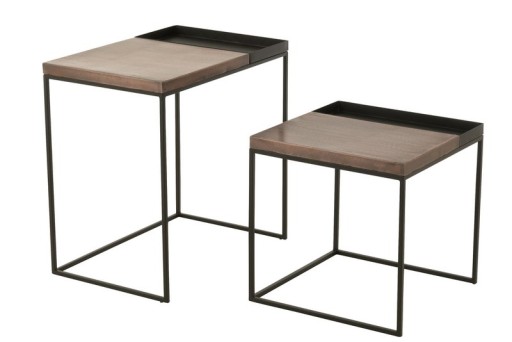 J-Line side table - metal - bronze/black