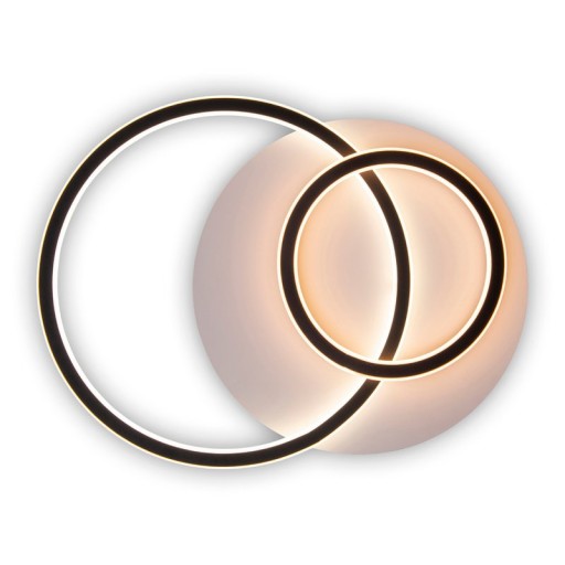 LED ceiling light "Kirk", made of metal in black, integrated LEDs, lighting for living room, office or entrance area