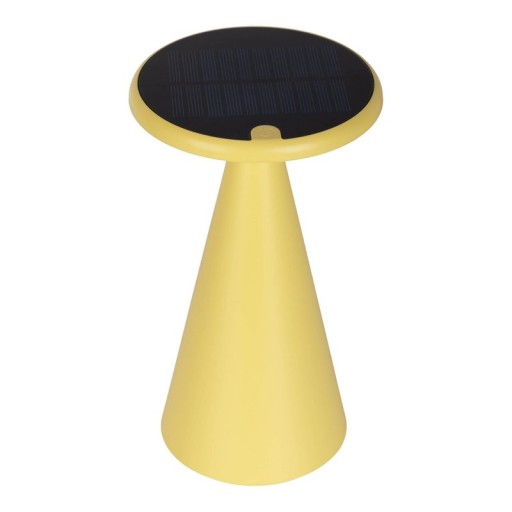 Solar battery table lamp "Palu" for outside and inside, made of plastic in yellow, 20 cm high