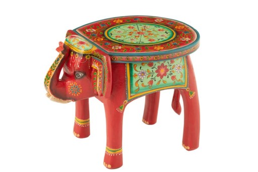 J-Line Stool Elephant Mumbai Mango Wood Mix