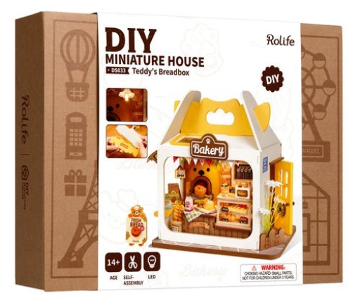 DIY House Teddy's Breadbox, Robotime, DS033, 16x9x14.5cm