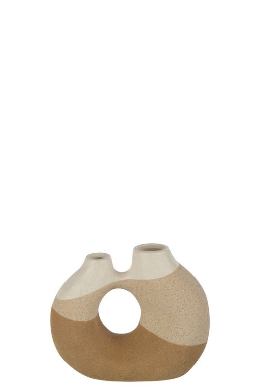 J-Line Vase Organic Ceramic Beige/Light Brown Small