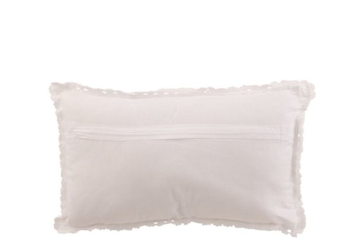 J-Line cushion Rectangle Lace - cotton - white
