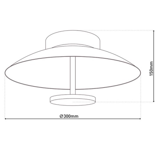 LED ceiling lamp "Firenze" metal ceiling lamp in black, and gold, LED firmly installed, lighting for living room, office or the entrance rod 30 cm diameter