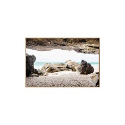 Glass Art Wandpaneel | Beach Cave 120x80 cm - Product afbeelding