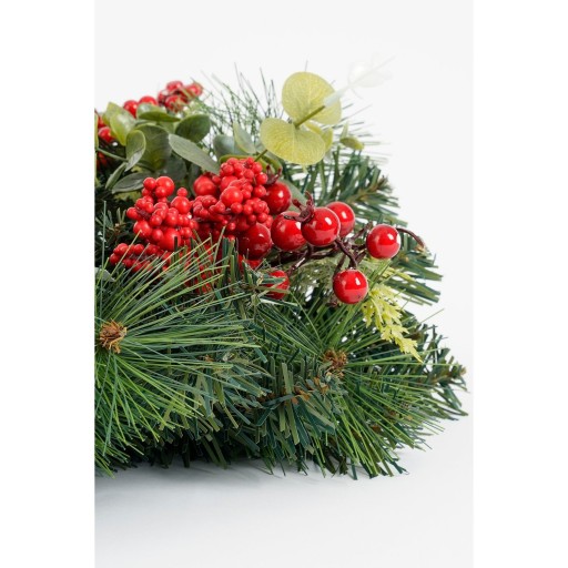 Harvey Kerstkrans met Dennenappels - H11 x Ø40 cm - Rood