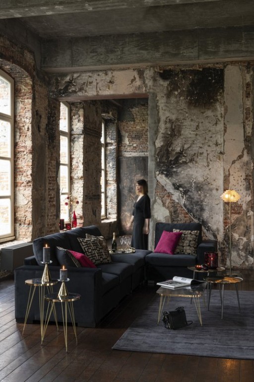 J-Line Foot Lamp LED Gold Metal/Glass Translucent