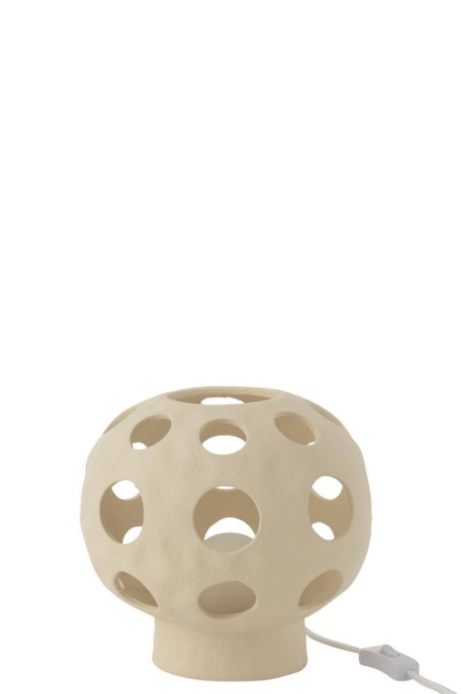 J-Line Table Lamp Globe Earthenware Beige