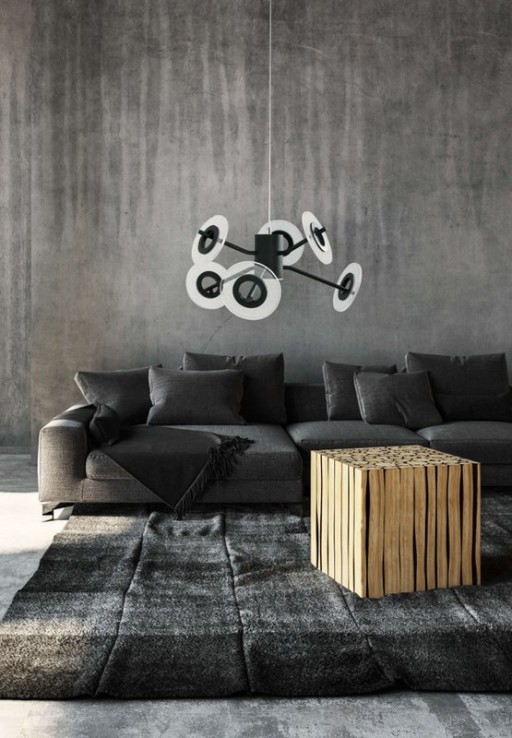 LED Pendelleuchte "DISCUS" aus schwarzem Metall und weißem Kunststoffmit fest verbauten LEDs, Hängelampe für Esszimmer, Wohnzimmer, Diele oder Büro mit einem Øvon ca. 57 cm