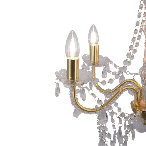 5 Kroon "Cecilia" Ø 52 cm, gemaakt van metaal en acryl, in goud, E14